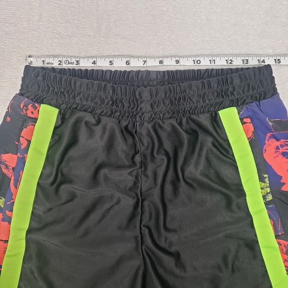 Adidas Festivo Men's M Basketball Shorts Black Neon Green Floral Athletic Long - Picture 10 of 16